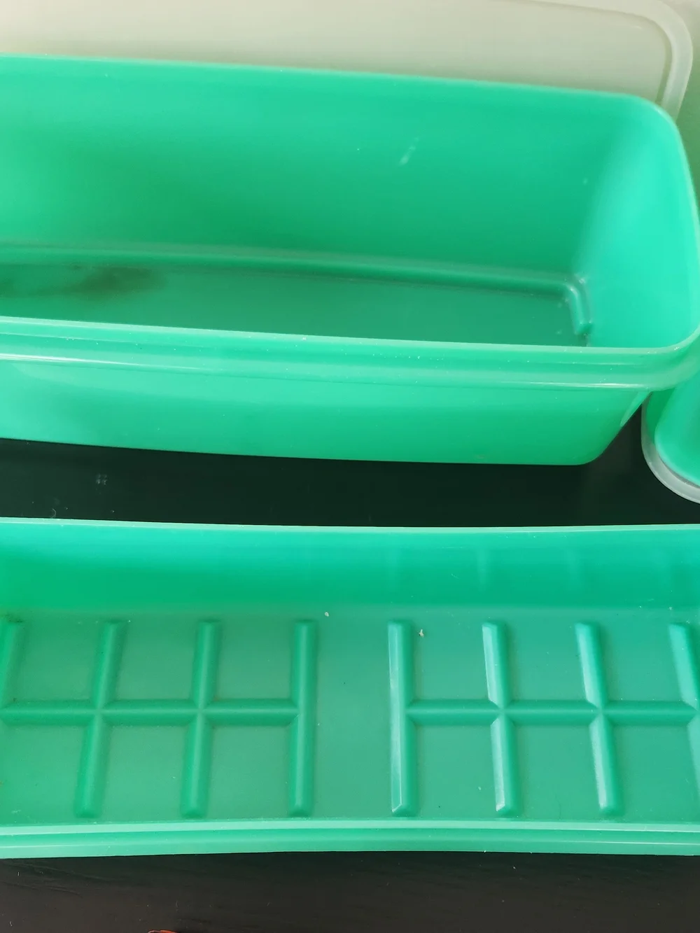 Vintage Tupperware Stackable Turquoise Plastic Storage Containers - Set of 3